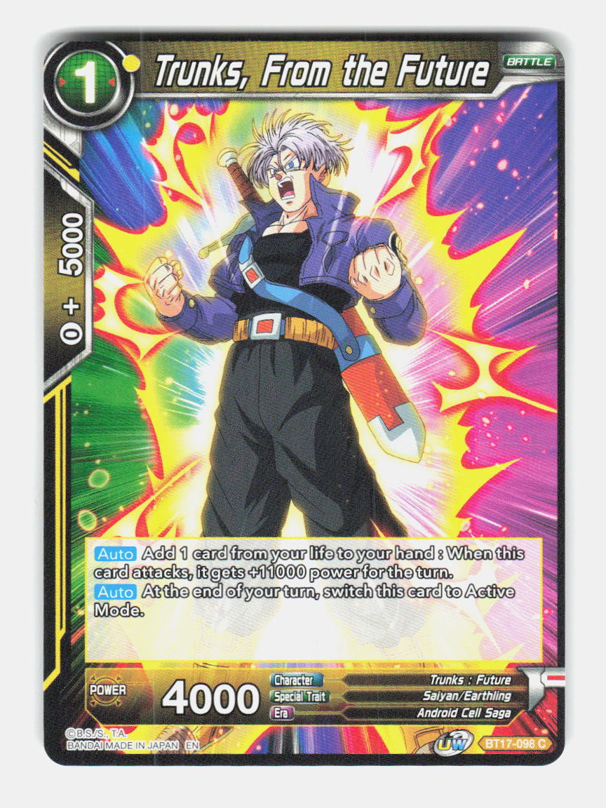 Trunks, From the Future BT17-098 Common Ultimate Squad Dragon Ball Super NM