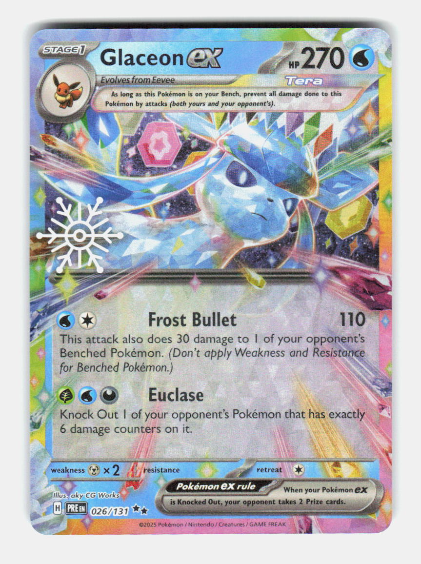 Glaceon ex (Holiday Calendar) 026/131 Holo Prismatic Evolutions Pokemon NM
