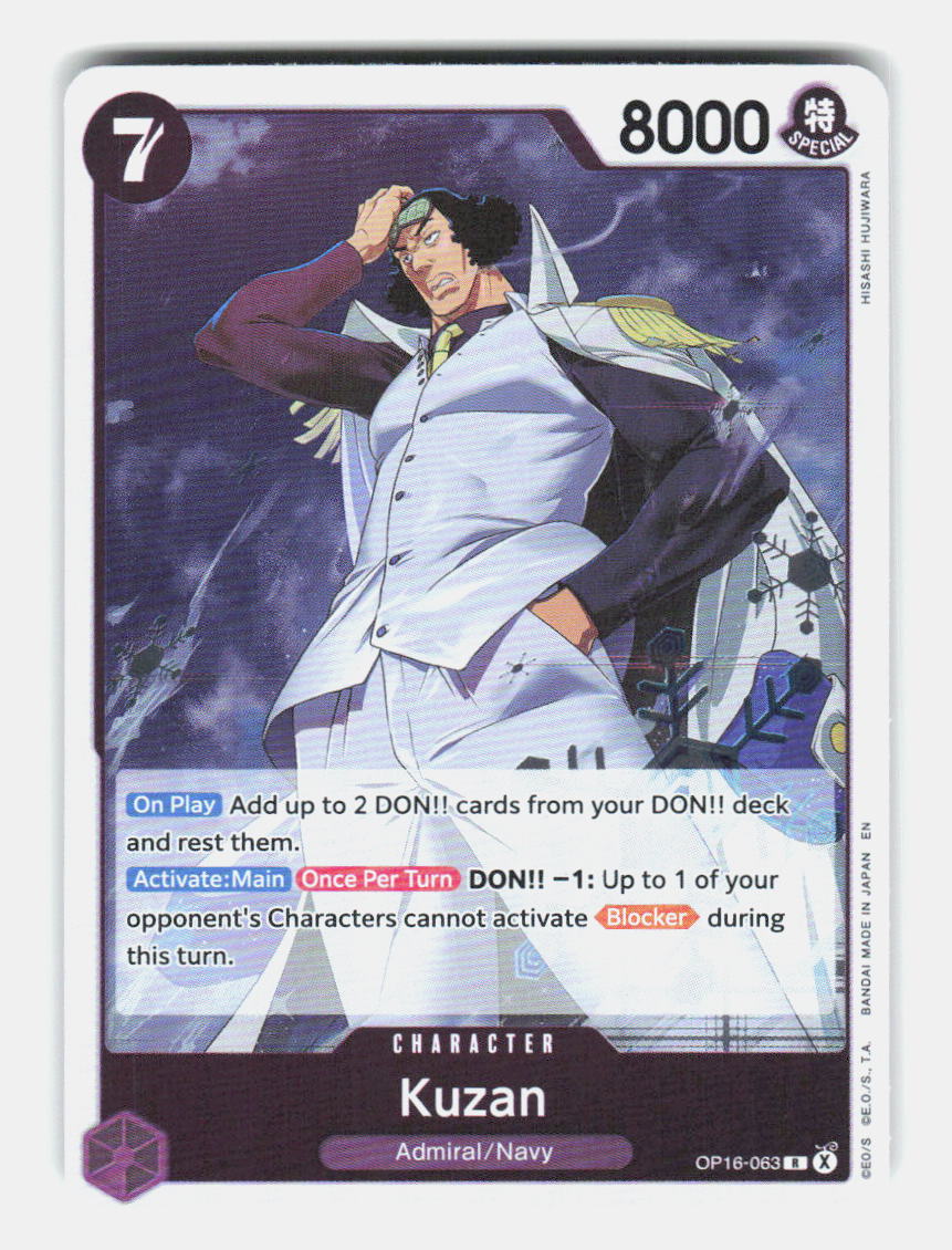 Kuzan OP16-063 Rare The Time of Battle One Piece Foil Near Mint