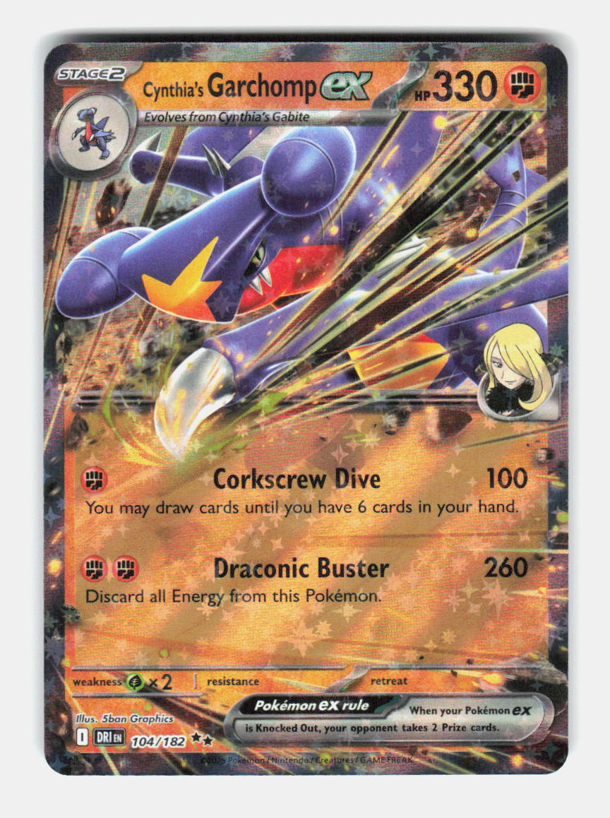 Cynthia's Garchomp ex 104/182 Holo  Pokemon NM