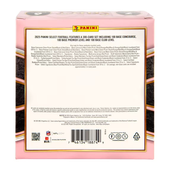 2025 Panini Select Football Trading Cards Mega Box