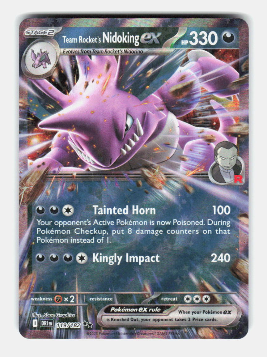 Team Rocket's Nidoking ex 119/182 Holo Prize Pack Series Cards Pokemon NM