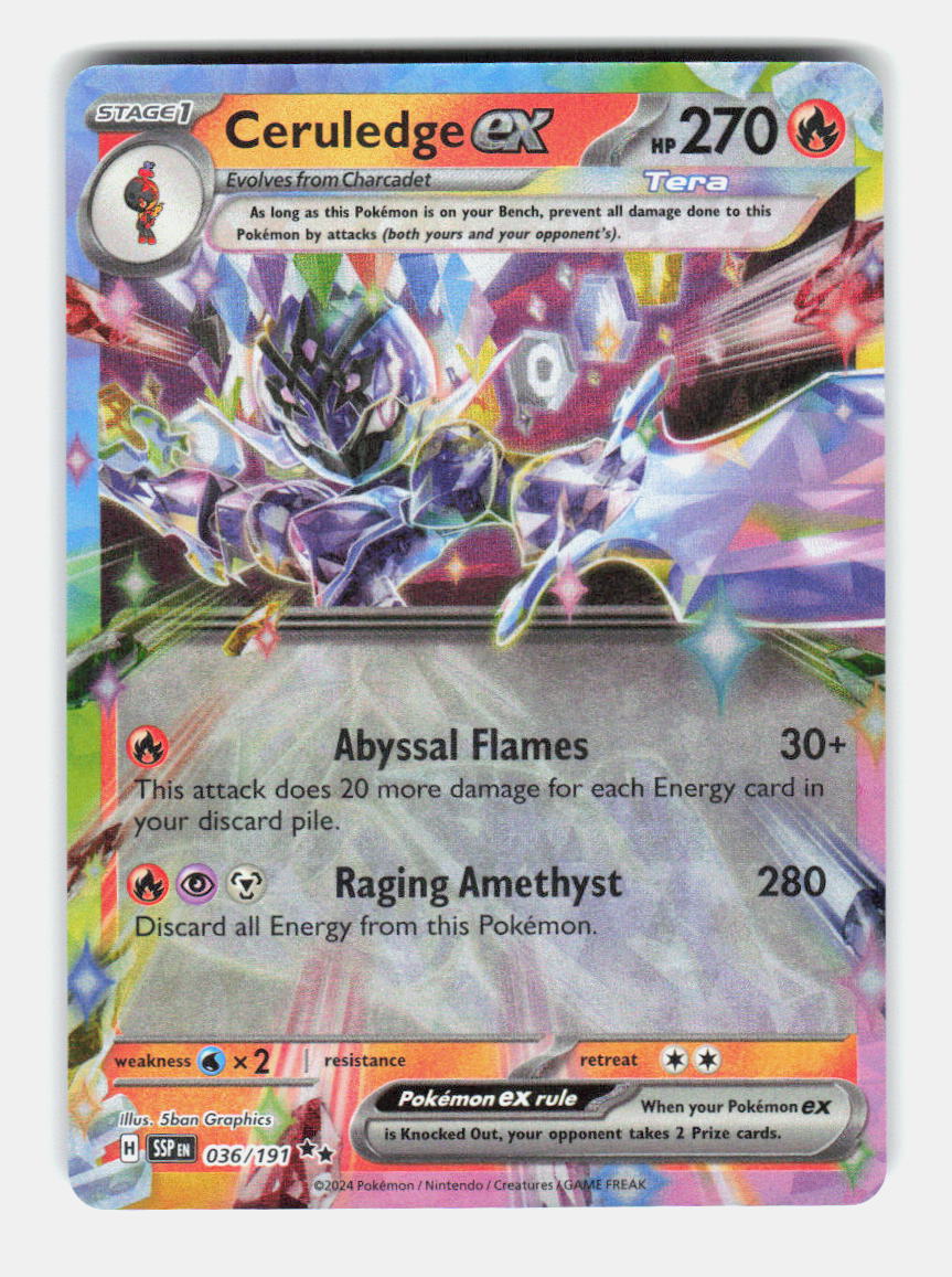 Ceruledge ex 036/191 Double Rare Surging Sparks Pokemon Holo Near Mint