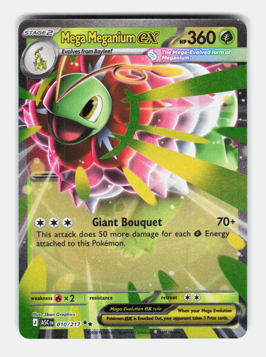 Mega Meganium ex 010/217 Double Rare Ascended Heroes Pokemon Holo Near Mint