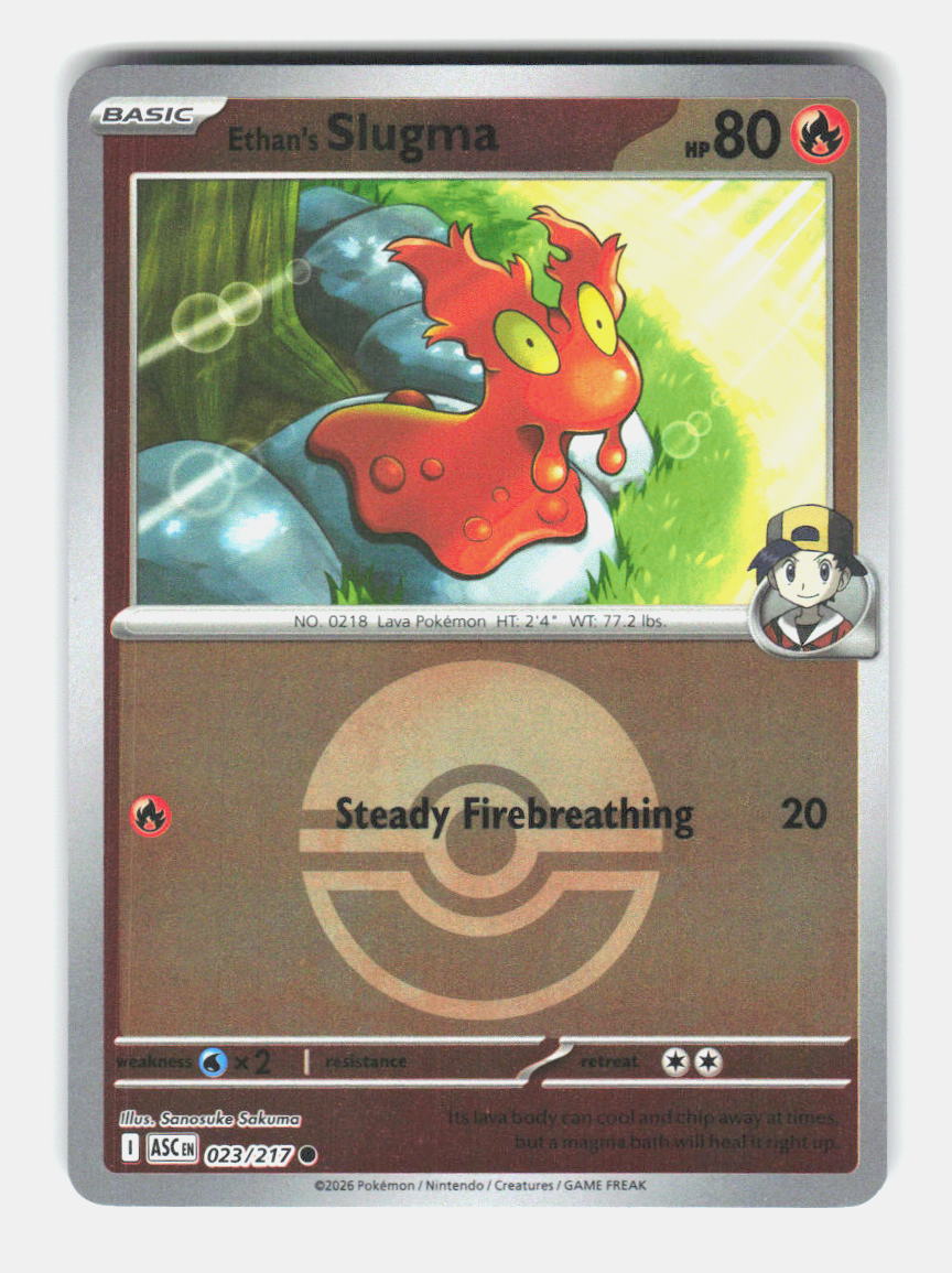 Ethan's Slugma (Poke Ball) 023/217 Ascended Heroes Pokemon Reverse Holo NM