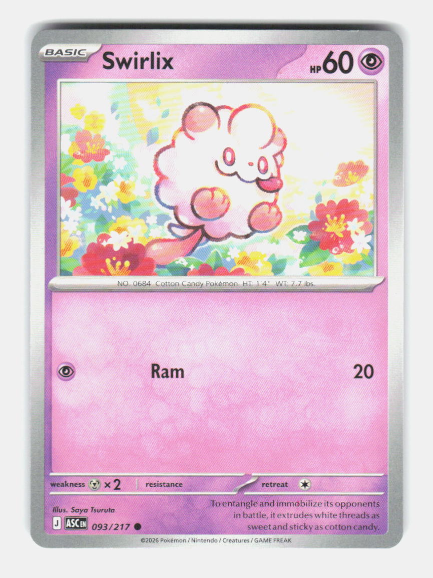 Swirlix 093/217 Common Ascended Heroes Pokemon Near Mint