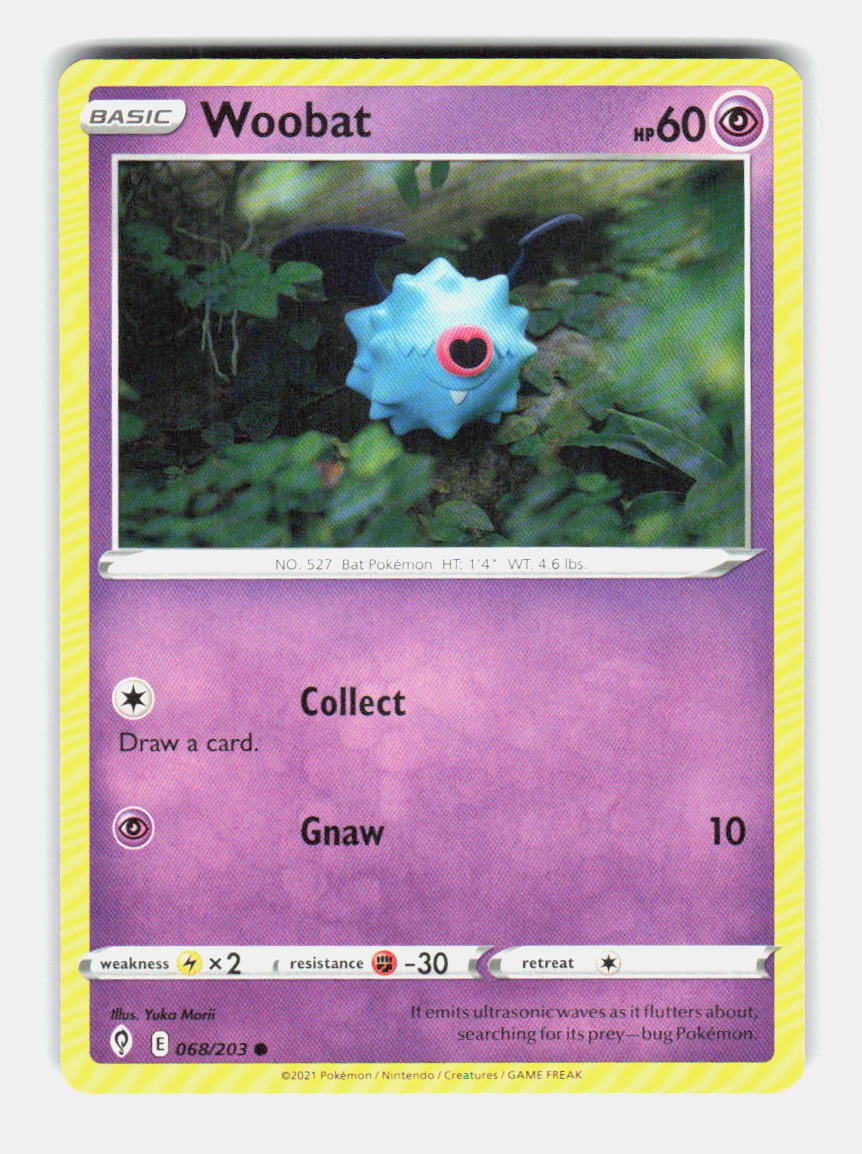 Woobat 068/203 Common Evolving Skies Pokemon Near Mint