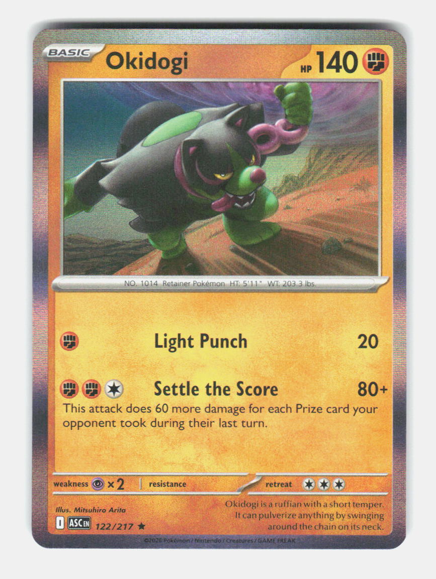 Okidogi 122/217 Rare Ascended Heroes Pokemon Holo Near Mint