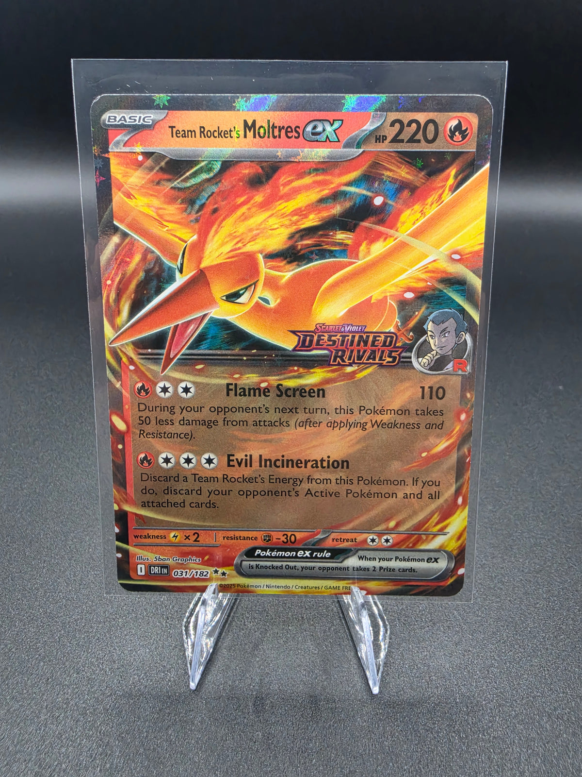 Team Rocket's Moltres ex - 31/182 (Destined Rivals Stamp)
