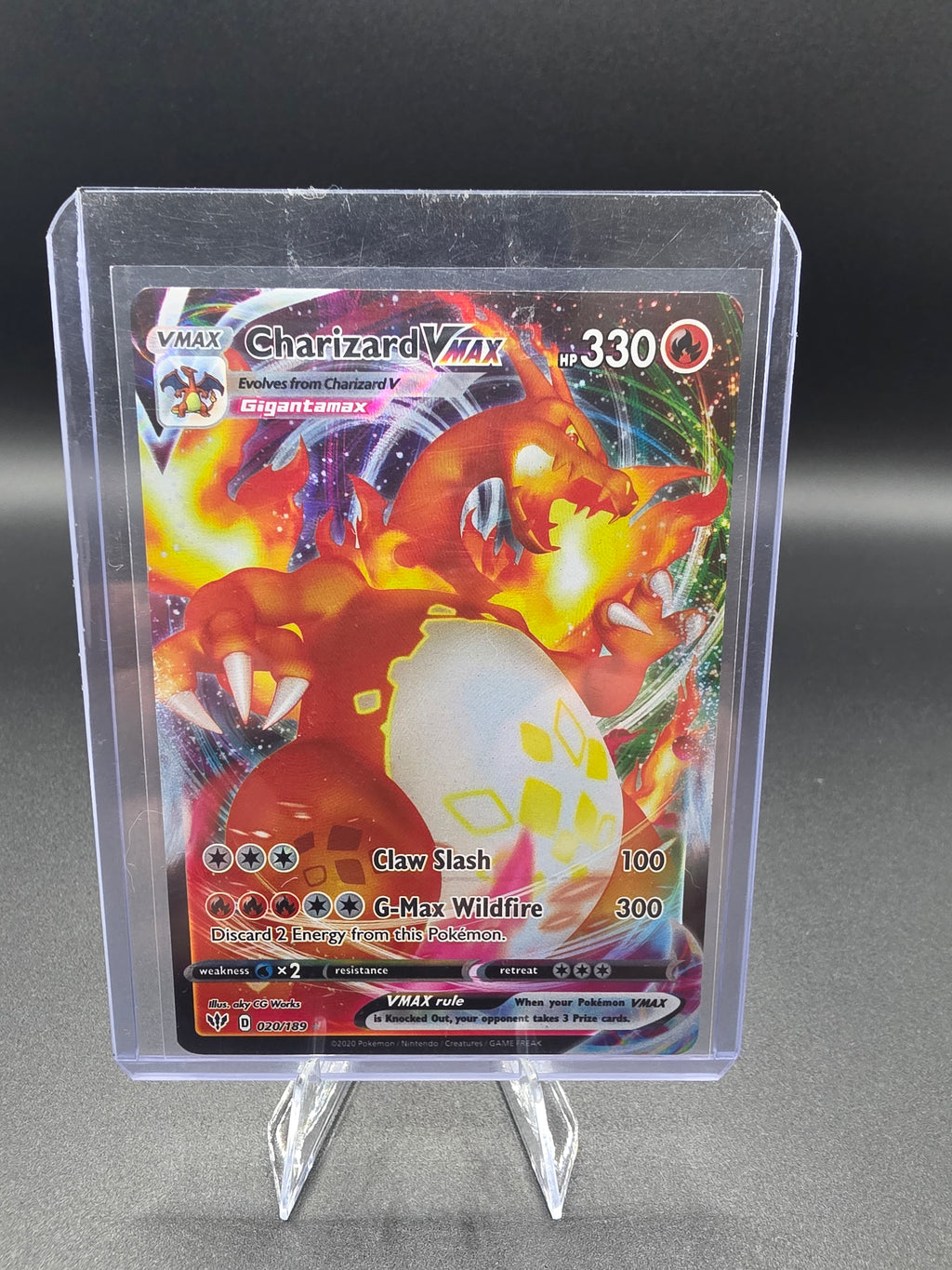 Pokemon Charizard VMAX Card - Darkness Ablaze 020/189 Holo Rare