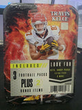 Travis Kelce Collectors Tin Unopened 3 Packs Football Cards Plus 2 Bonus Items